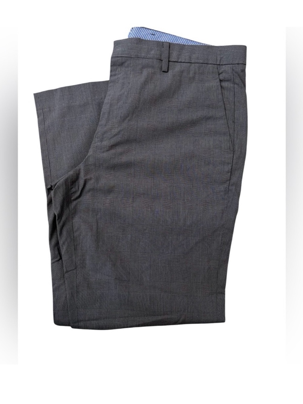 Bonobos Men's Gray Dress Pants in muted Glen Plaid-Flat Front